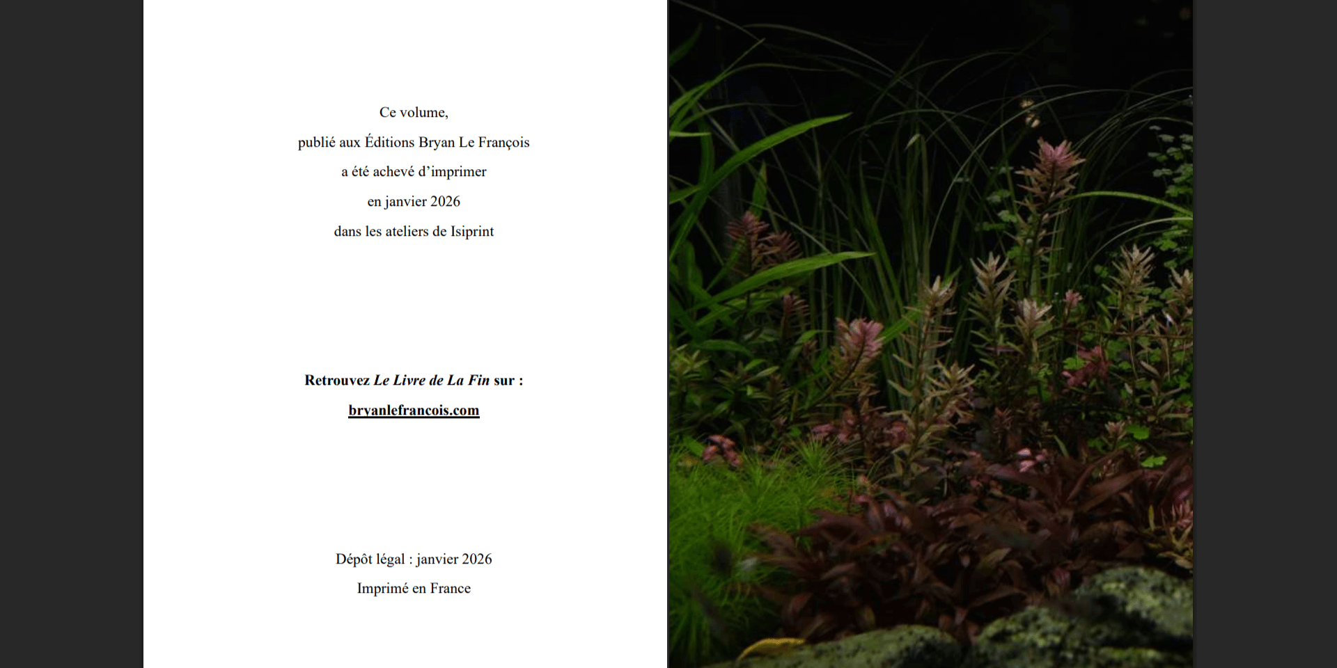 image du livre de la fin de la maison d'edition bryan le francois